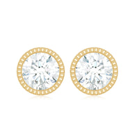Minimalist Moissanite Stud Earrings in Martini Setting