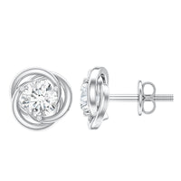 Certified Moissanite Swirl Stud Earrings