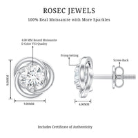 Certified Moissanite Swirl Stud Earrings