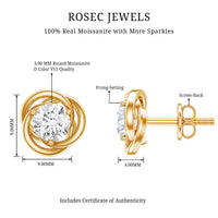 Certified Moissanite Swirl Stud Earrings