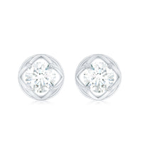 1 CT Solitaire Moissanite Flower Stud Earrings