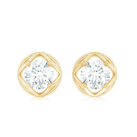 1 CT Solitaire Moissanite Flower Stud Earrings