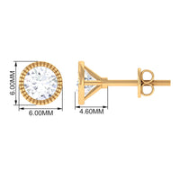 1 CT Moissanite Martini Stud Earrings for Women