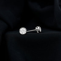 Bezel Set Round Cut Moissanite Stud Earrings