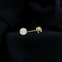 Bezel Set Round Cut Moissanite Stud Earrings