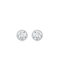 Dainty Solitaire Moissanite Stud Earrings in Bezel Setting