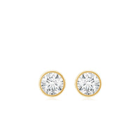 Dainty Solitaire Moissanite Stud Earrings in Bezel Setting