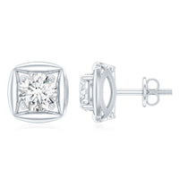 1 CT Solitaire Moissanite Stud Earrings for Women