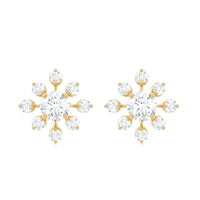 Moissanite Snowflake Stud Earrings with Certificate