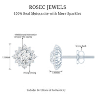 Classic Moissanite Stud Earrings with Halo