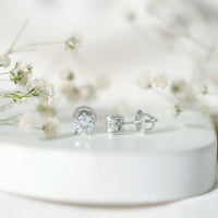 1 Carat Round Moissanite Solitaire Screw Back Stud Earrings