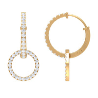 Natural Diamond Eternity Hoop Drop Earring
