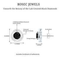Lab Created Black Diamond Spiral Earrings with Diamonds