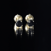 Natural Black Onyx Stud Earrings for Everyday