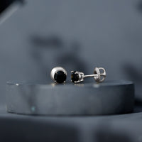Natural Black Onyx Stud Earrings for Everyday