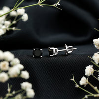 Natural Black Onyx Stud Earrings for Everyday