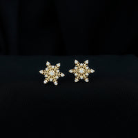 Certified Moissanite Snowflake Stud Earrings For Christmas