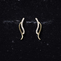 Prong Set Diamond Leaf Stud Earrings for Women