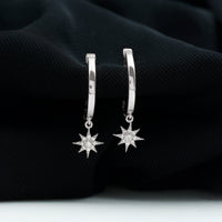 Certified Diamond Star Drop Earrings