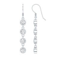 Bezel Set Round Moissanite Simple Dangle Earrings