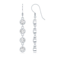 Bezel Set Round Moissanite Simple Dangle Earrings