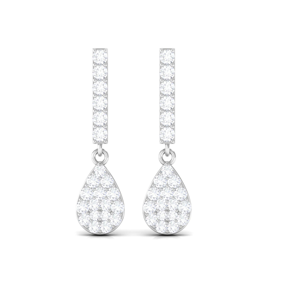 Round Diamond Dangle Drop Earrings