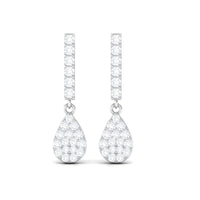 Round Diamond Dangle Drop Earrings