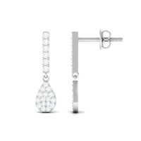 Round Diamond Dangle Drop Earrings