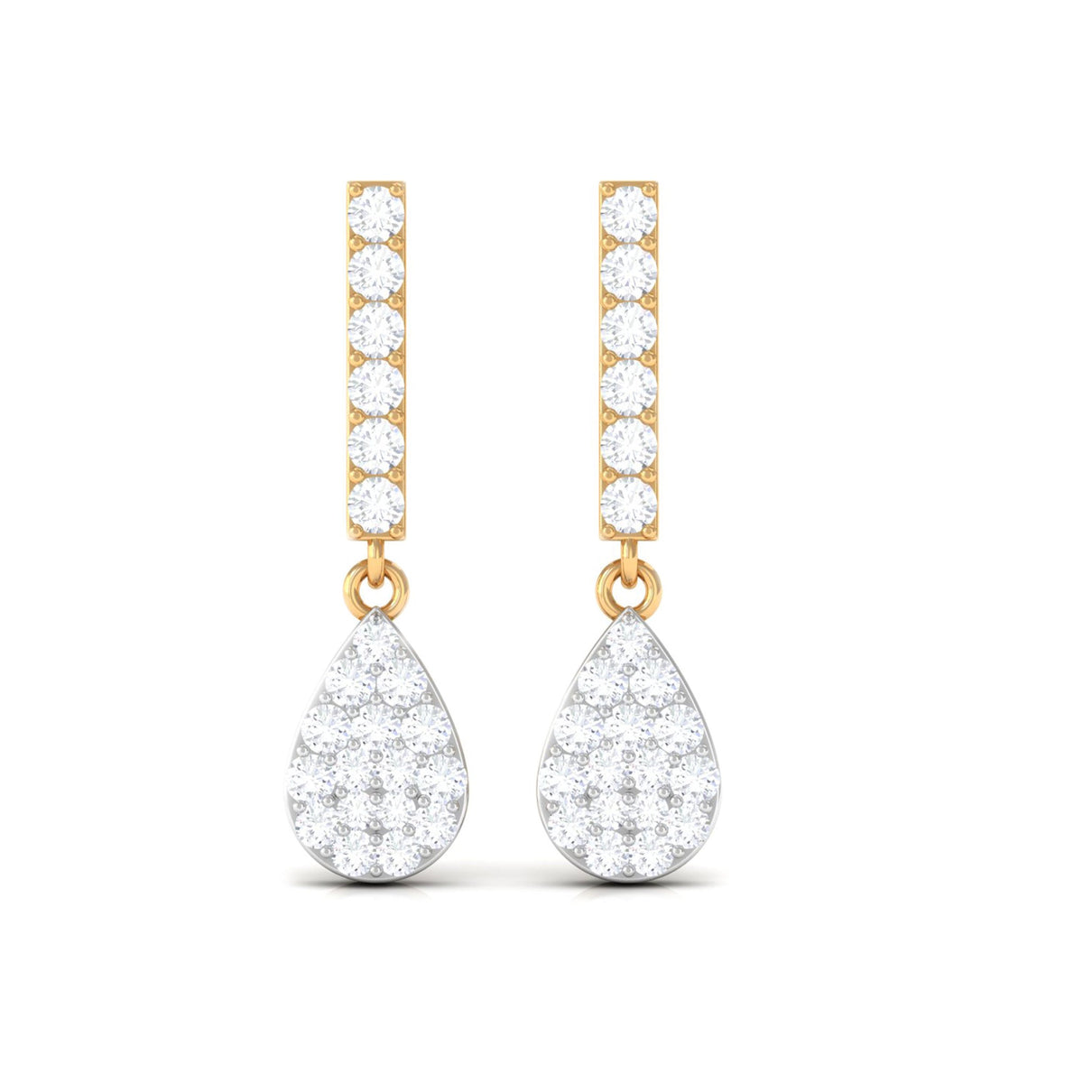 Round Diamond Dangle Drop Earrings