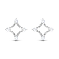 Natural Diamond Contemporary Stud Earring with Beaded