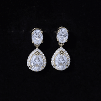 Certified Moissanite Teardrop Bridal Earrings