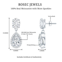 Certified Moissanite Teardrop Bridal Earrings