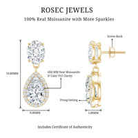 Certified Moissanite Teardrop Bridal Earrings