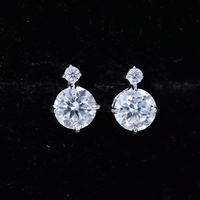Simple Round Moissanite Stud Earrings