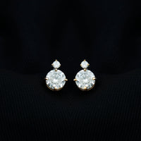 Simple Round Moissanite Stud Earrings
