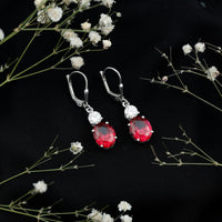 8 Carat Lab Created Ruby Drop Earrings with Certificate