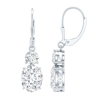 Rosec Jewels cubic zirconia hoop drop earrings with lever back, featuring sparkling stones and silver-tone metal.