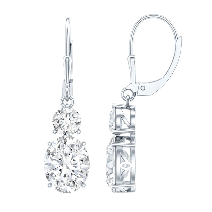 Rosec Jewels cubic zirconia hoop drop earrings with lever back, featuring sparkling stones and silver-tone metal.