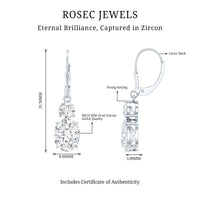 Rosec Jewels cubic zirconia hoop drop earrings with lever back, sparkling jewelry featuring elegant design and secure closure.