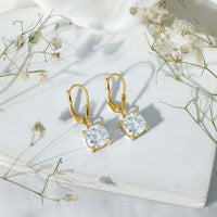 Certified 6 Carat Cushion Cut Moissanite Drop Earrings