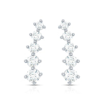 Graduated Style Diamond Climber Earrings