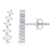 Graduated Style Diamond Climber Earrings