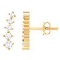 Graduated Style Diamond Climber Earrings