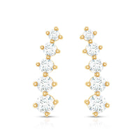 Graduated Style Diamond Climber Earrings