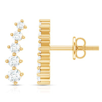 Graduated Style Diamond Climber Earrings