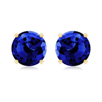 Womens Lab Created Blue Sapphire Solitaire Stud Earrings