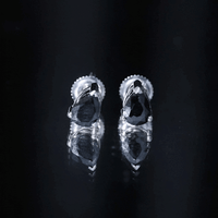 Certified Real Pear Shaped Black Spinel Earrings with Screw Back