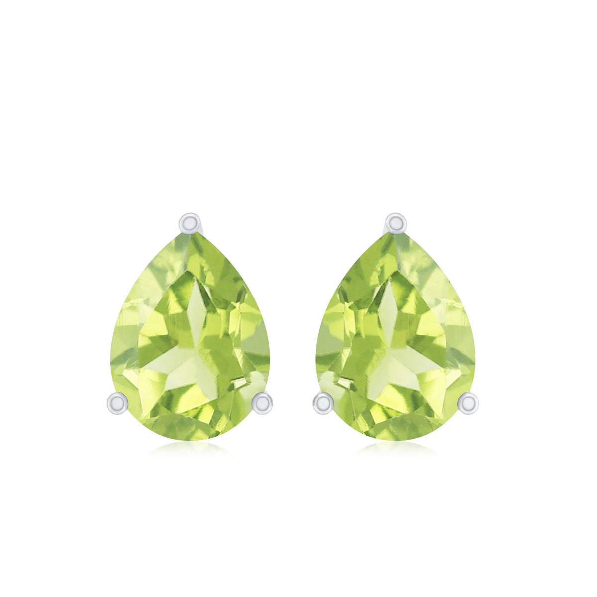 Natural Pear Shape 2 Carat Peridot August Birthstone Earrings
