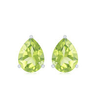 Natural Pear Shape 2 Carat Peridot August Birthstone Earrings