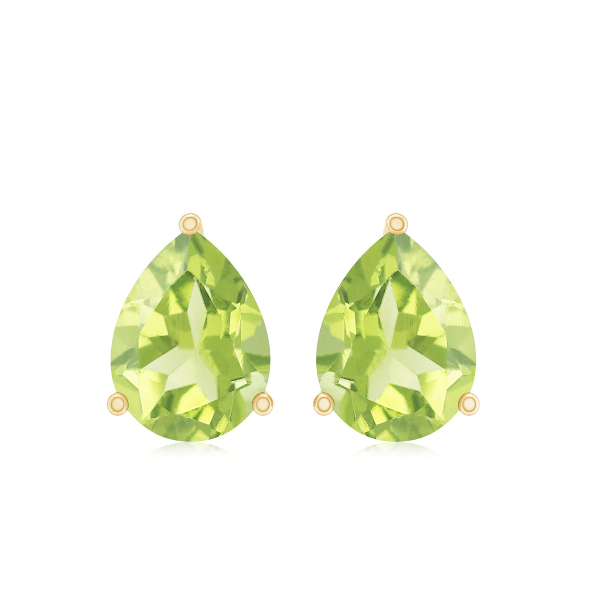 Natural Pear Shape 2 Carat Peridot August Birthstone Earrings
